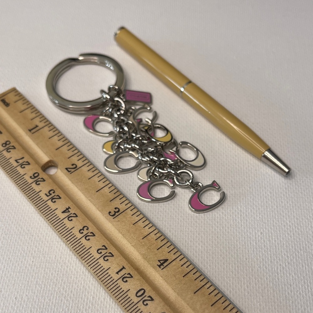 Coach Pink and Yellow Keychain and Coach Pen - Picture 3 of 4